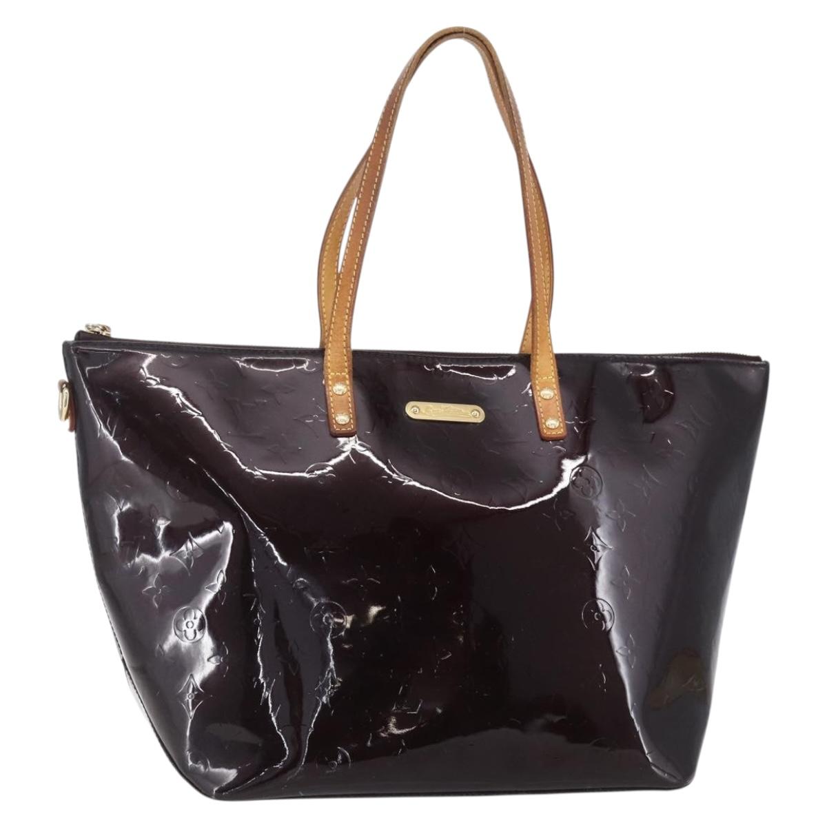 LOUIS VUITTON Monogram Vernis Bellevue GM Tote Bag Amarante M93589 Auth BA8346