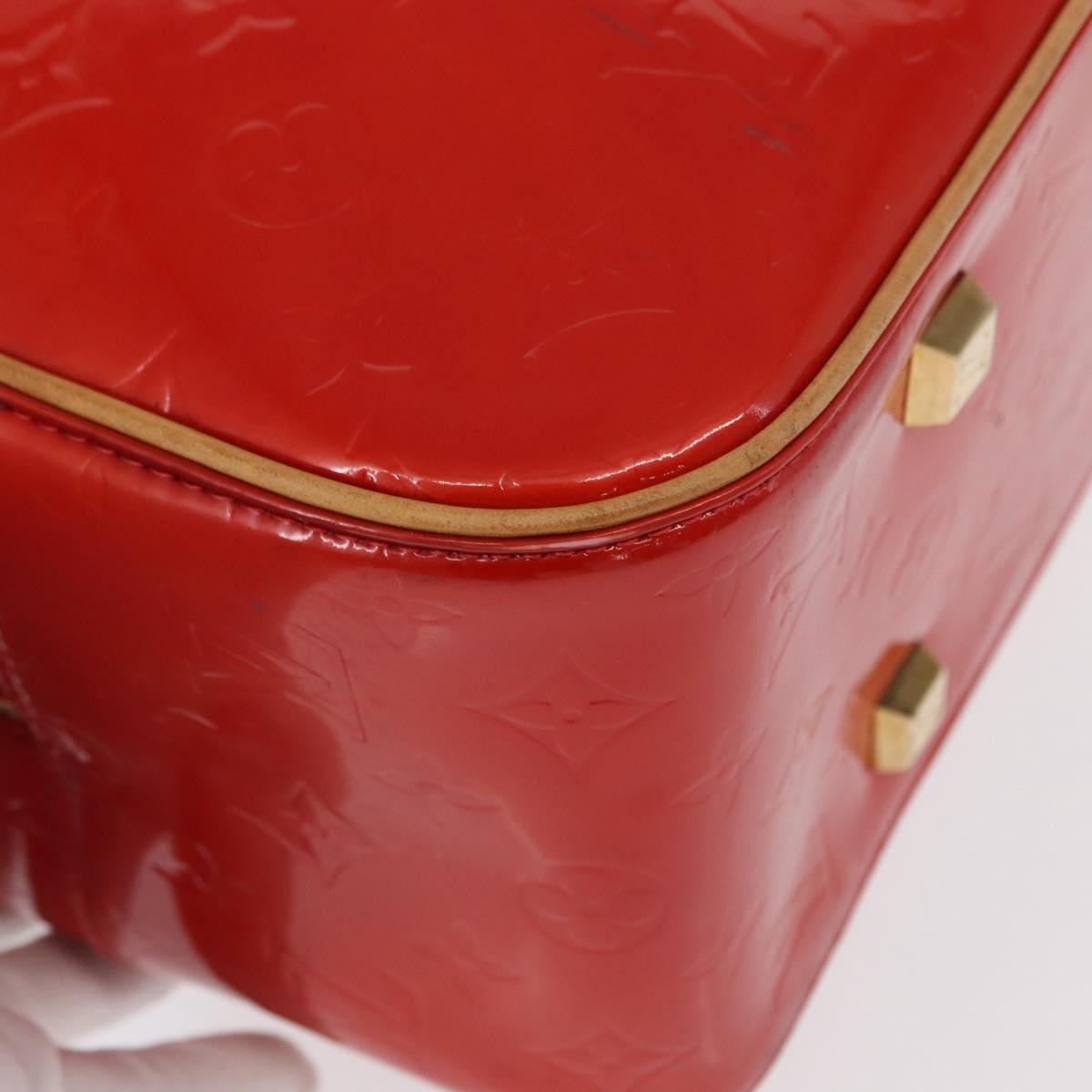 LOUIS VUITTON Monogram Vernis Sutton Hand Bag Red Rouge M91080 LV Auth BA8347