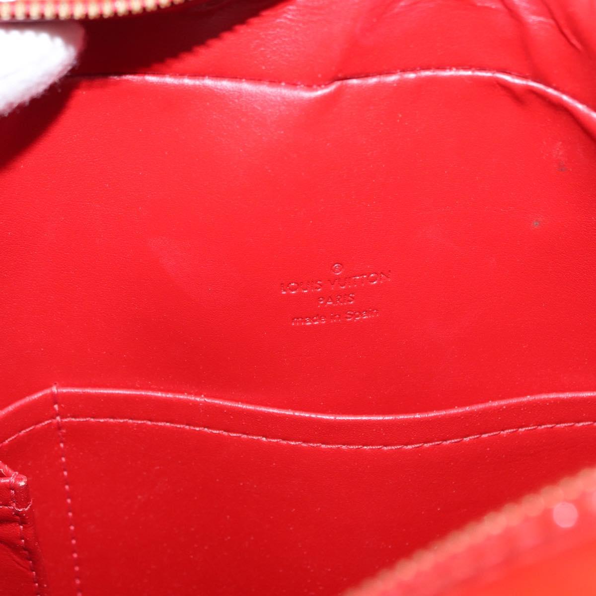 LOUIS VUITTON Monogram Vernis Sutton Hand Bag Red Rouge M91080 LV Auth BA8347