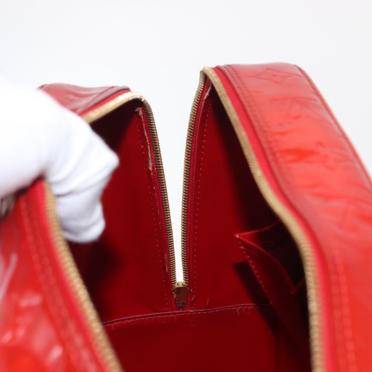 LOUIS VUITTON Monogram Vernis Sutton Hand Bag Red Rouge M91080 LV Auth BA8347