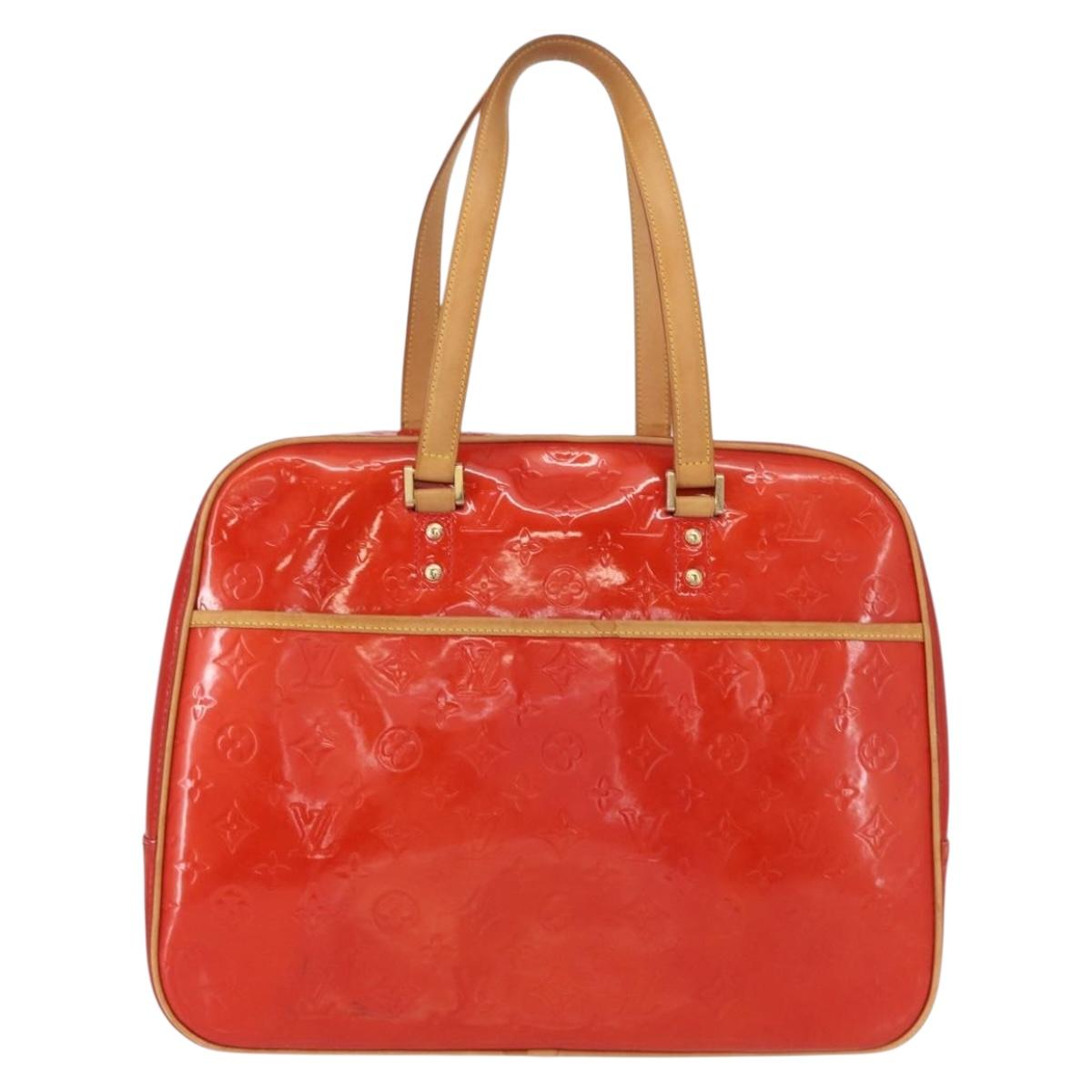 LOUIS VUITTON Monogram Vernis Sutton Hand Bag Red Rouge M91080 LV Auth BA8347