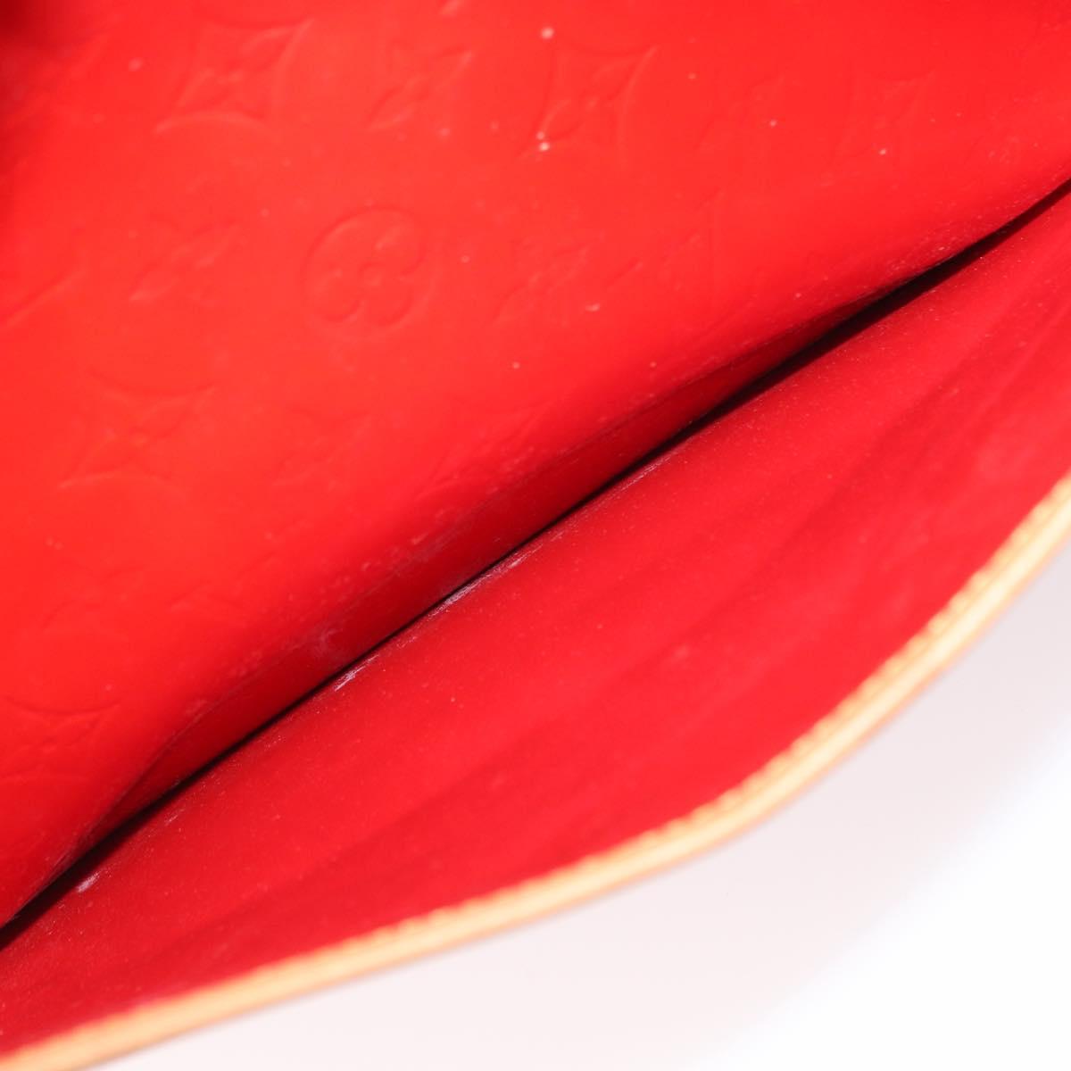 LOUIS VUITTON Monogram Vernis Sutton Hand Bag Red Rouge M91080 LV Auth BA8347