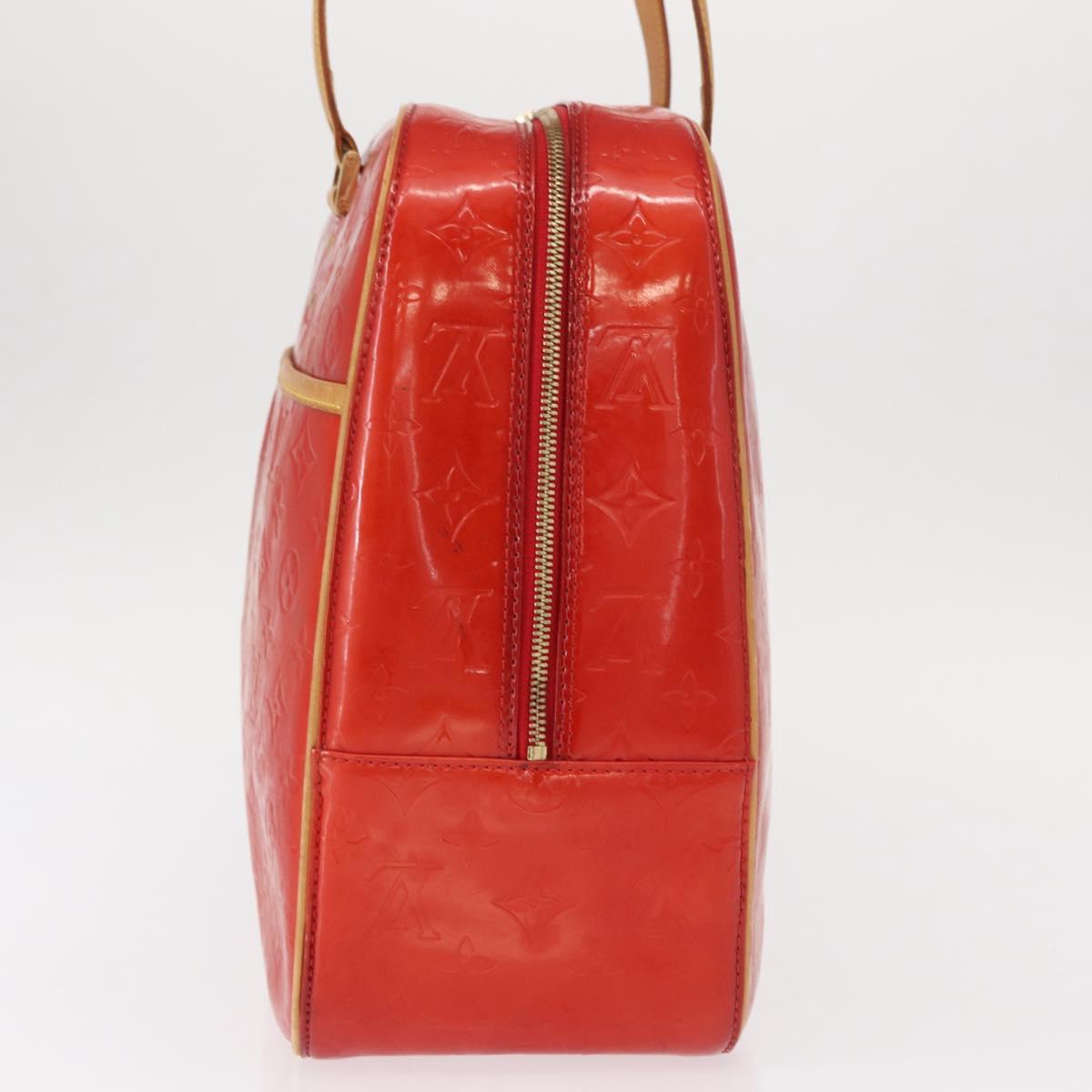 LOUIS VUITTON Monogram Vernis Sutton Hand Bag Red Rouge M91080 LV Auth BA8347