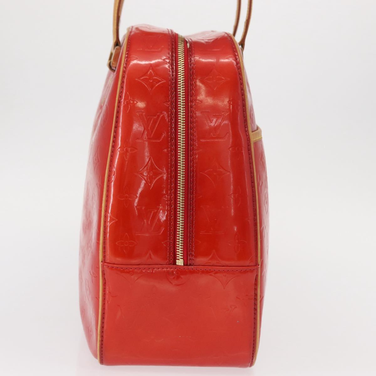 LOUIS VUITTON Monogram Vernis Sutton Hand Bag Red Rouge M91080 LV Auth BA8347