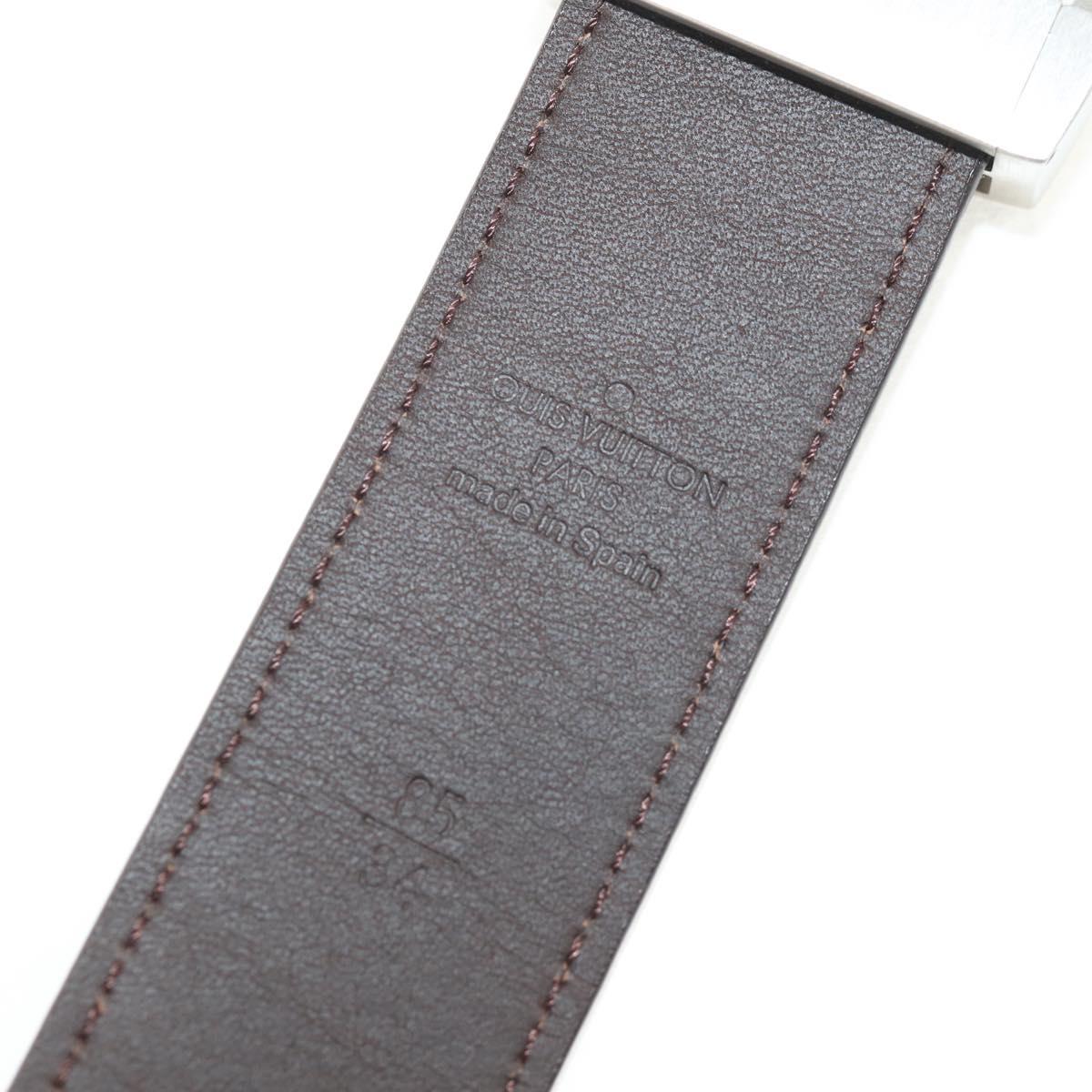 LOUIS VUITTON Monogram Ceinture LV Cut Belt 39.4"" Silver M6888 LV Auth BA8354V