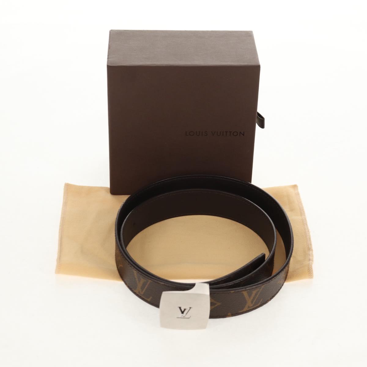 LOUIS VUITTON Monogram Ceinture LV Cut Belt 39.4"" Silver M6888 LV Auth BA8354V