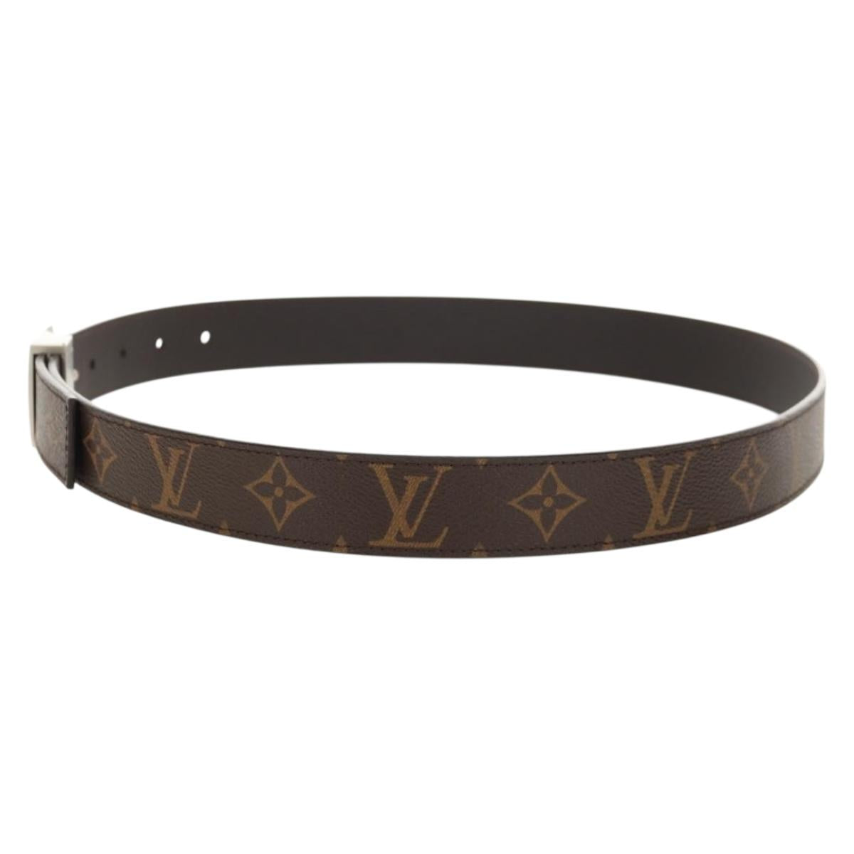 LOUIS VUITTON Monogram Ceinture LV Cut Belt 39.4"" Silver M6888 LV Auth BA8354V