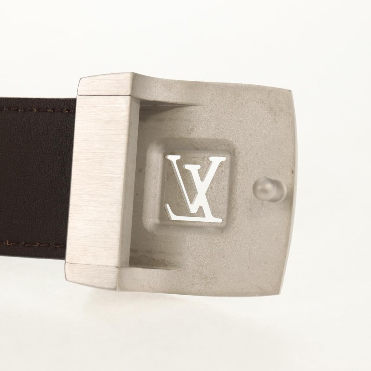 LOUIS VUITTON Monogram Ceinture LV Cut Belt 39.4"" Silver M6888 LV Auth BA8354V