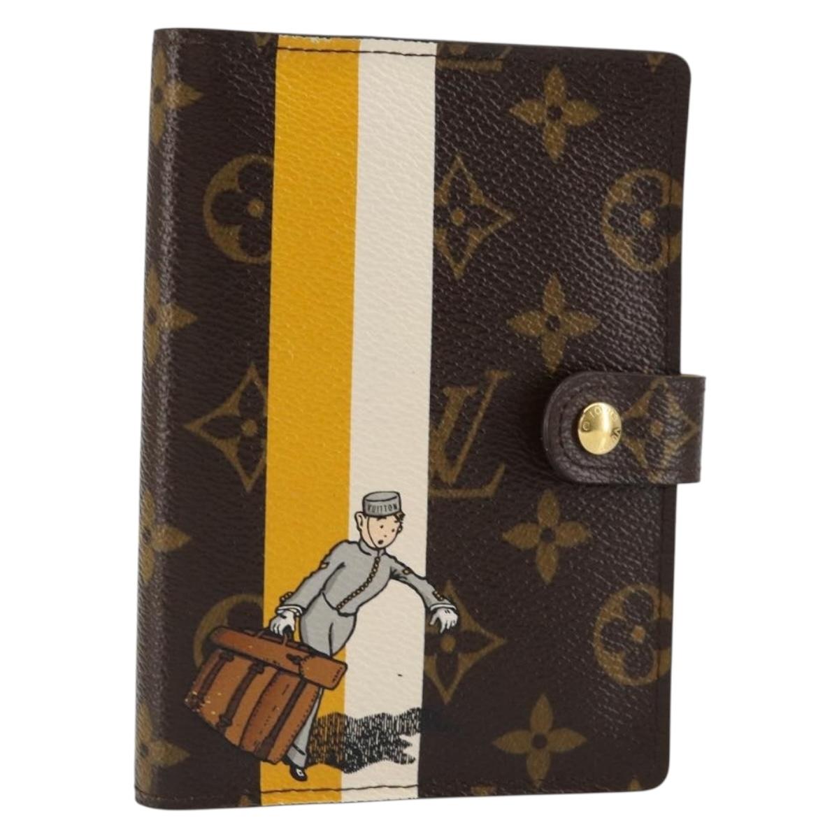 LOUIS VUITTON Groom Pageboy Agenda PM Day Planner Cover Jaune R20019 Auth BA8364