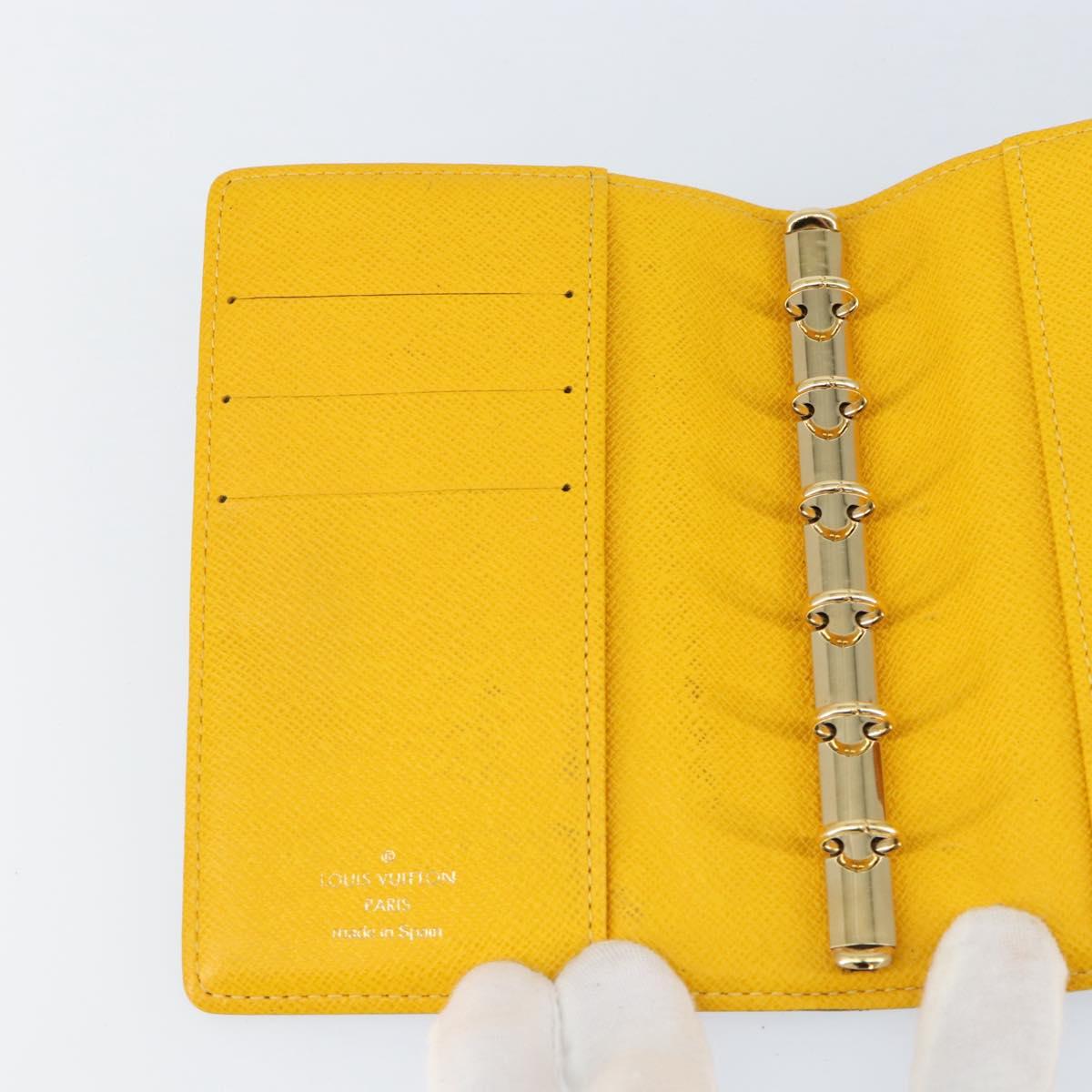 LOUIS VUITTON Groom Pageboy Agenda PM Day Planner Cover Jaune R20019 Auth BA8364