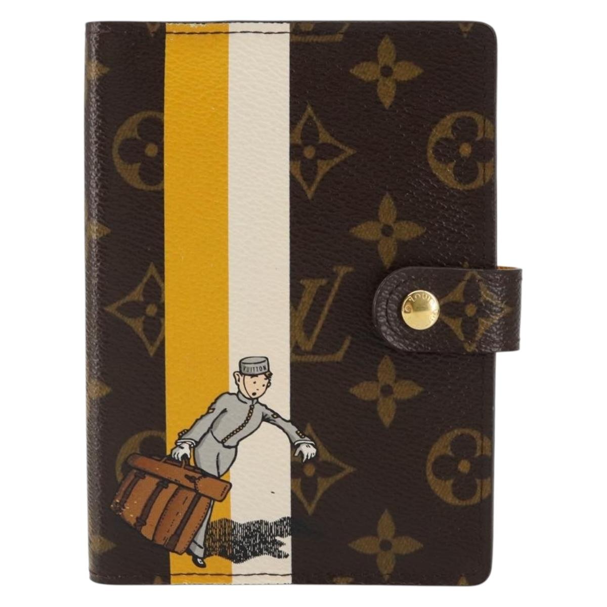 LOUIS VUITTON Groom Pageboy Agenda PM Day Planner Cover Jaune R20019 Auth BA8364