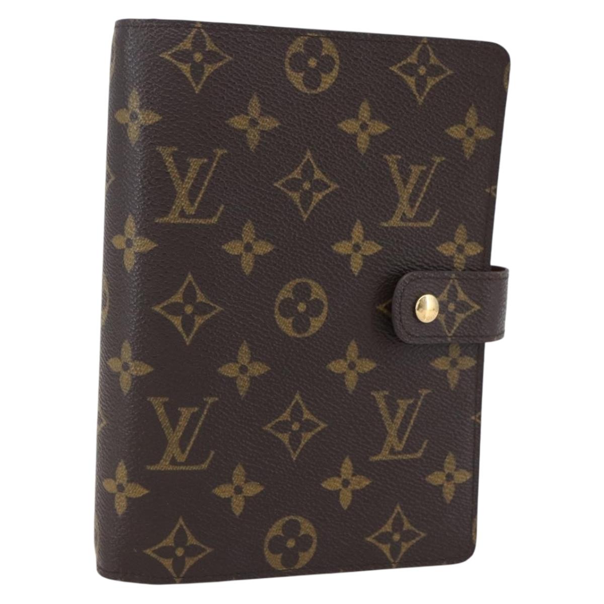 LOUIS VUITTON Monogram Agenda MM Day Planner Cover R20105 LV Auth BA8365