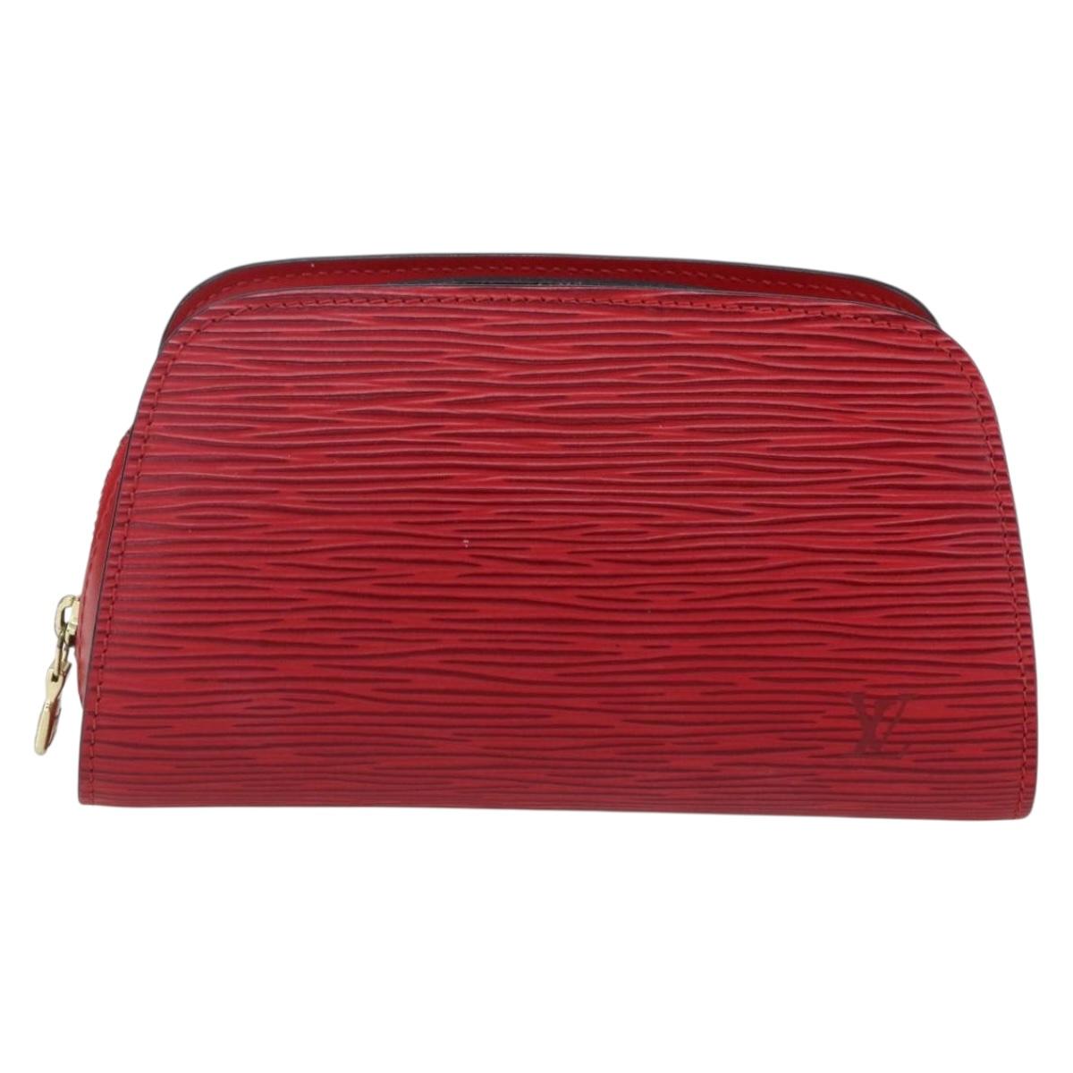 LOUIS VUITTON Epi Dauphine PM Pouch Castilian Red M48447 LV Auth BA8366