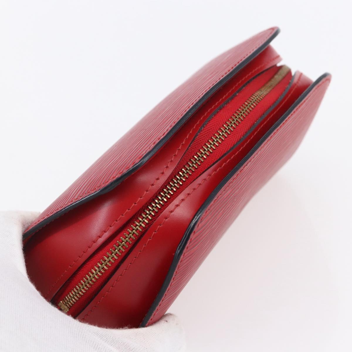 LOUIS VUITTON Epi Dauphine PM Pouch Castilian Red M48447 LV Auth BA8366