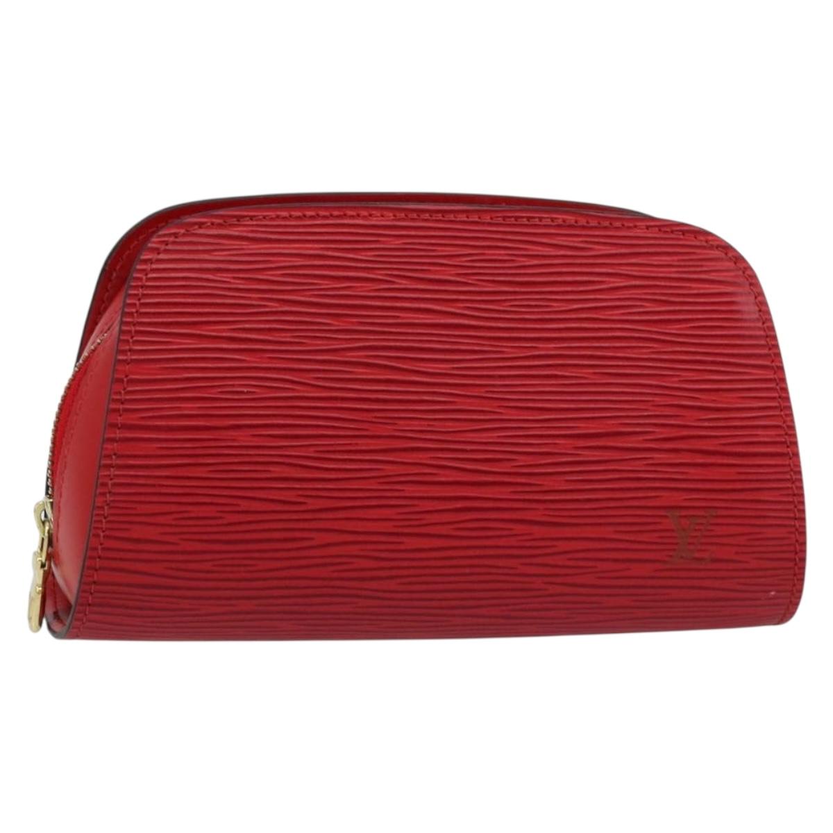 LOUIS VUITTON Epi Dauphine PM Pouch Castilian Red M48447 LV Auth BA8367
