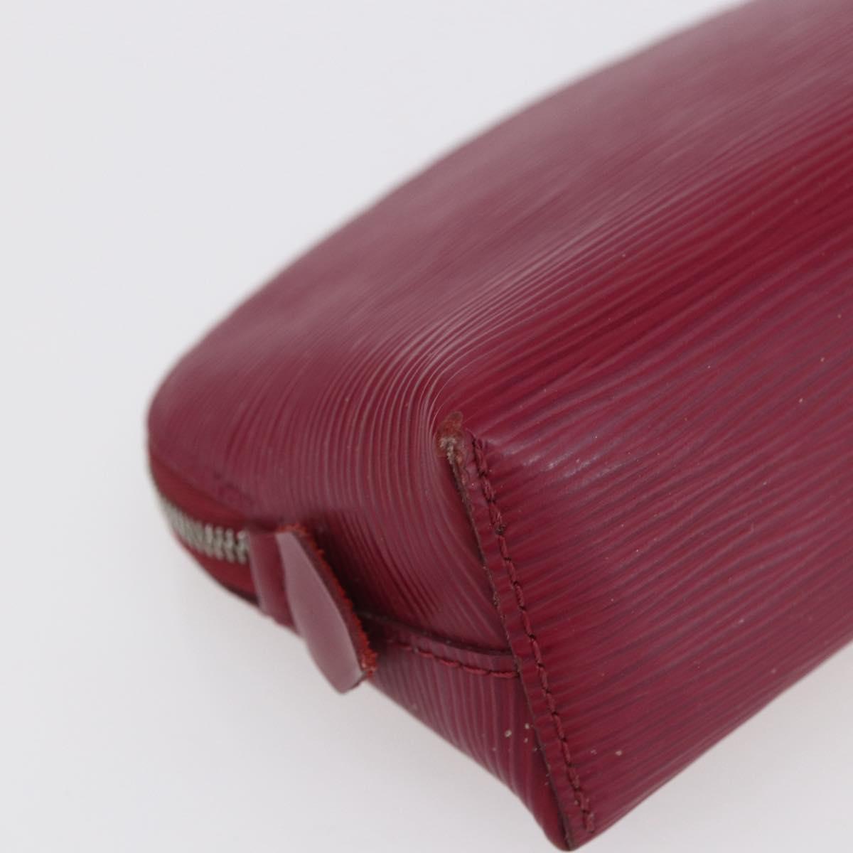 LOUIS VUITTON Epi Pochette Cosmetic PM Pouch Wine Red Grenard LV Auth BA8368