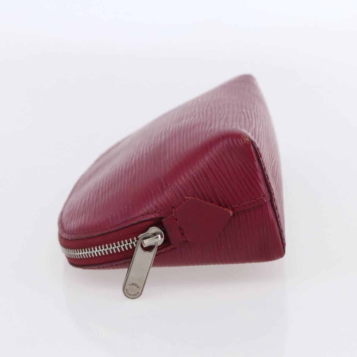 LOUIS VUITTON Epi Pochette Cosmetic PM Pouch Wine Red Grenard LV Auth BA8368