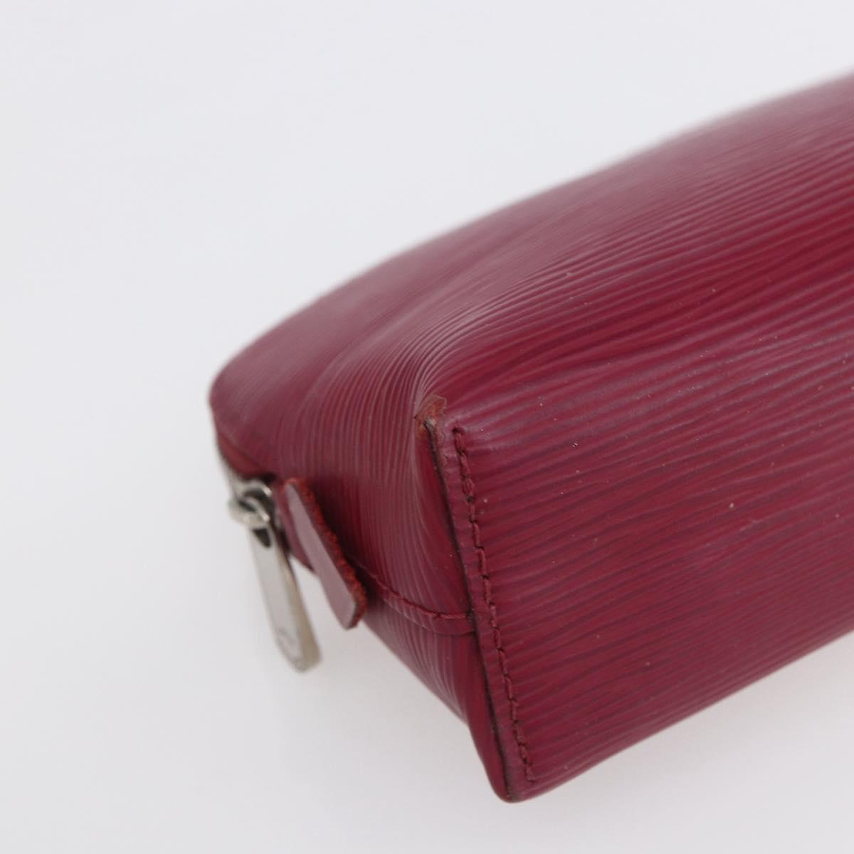 LOUIS VUITTON Epi Pochette Cosmetic PM Pouch Wine Red Grenard LV Auth BA8368