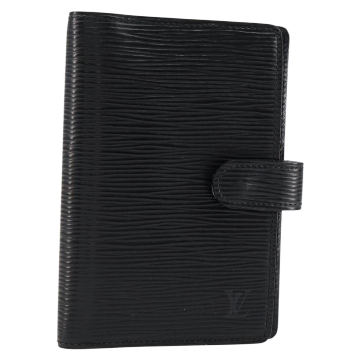 LOUIS VUITTON Epi Agenda PM Day Planner Cover Black R20052 LV Auth BA8369