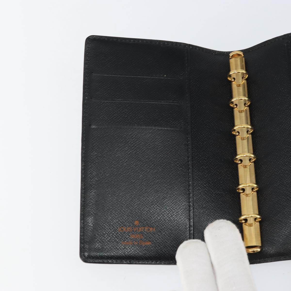 LOUIS VUITTON Epi Agenda PM Day Planner Cover Black R20052 LV Auth BA8369