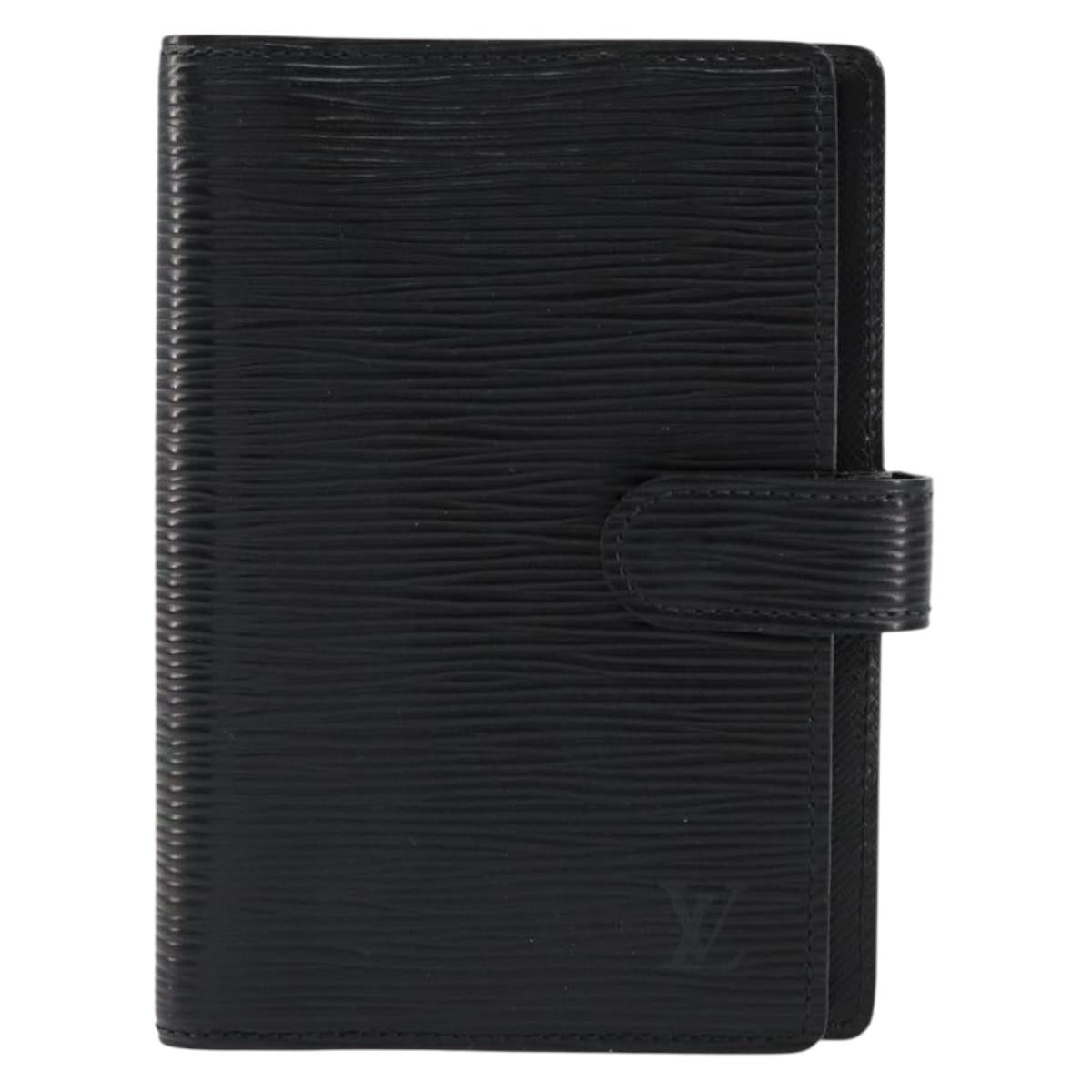 LOUIS VUITTON Epi Agenda PM Day Planner Cover Black R20052 LV Auth BA8369