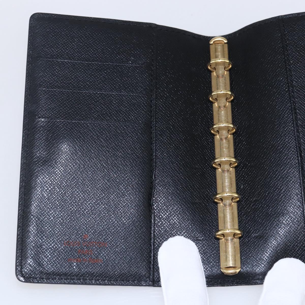 LOUIS VUITTON Epi Agenda PM Day Planner Cover Black R20052 LV Auth BA8370