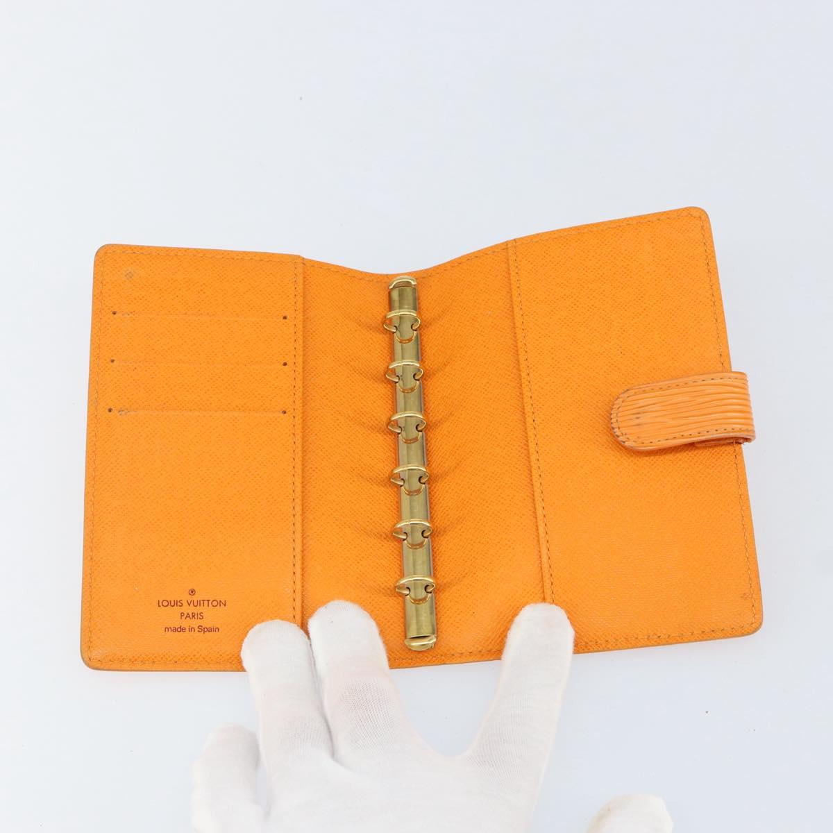 LOUIS VUITTON Epi Agenda PM Day Planner Cover Orange Mandarin R2005H Auth BA8371