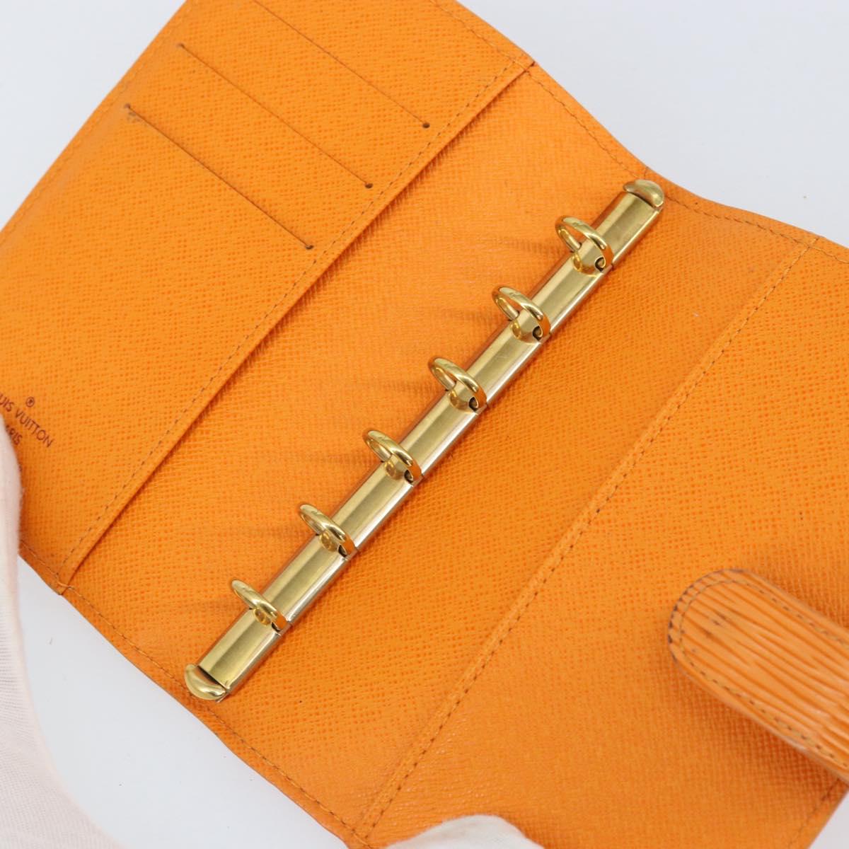 LOUIS VUITTON Epi Agenda PM Day Planner Cover Orange Mandarin R2005H Auth BA8371