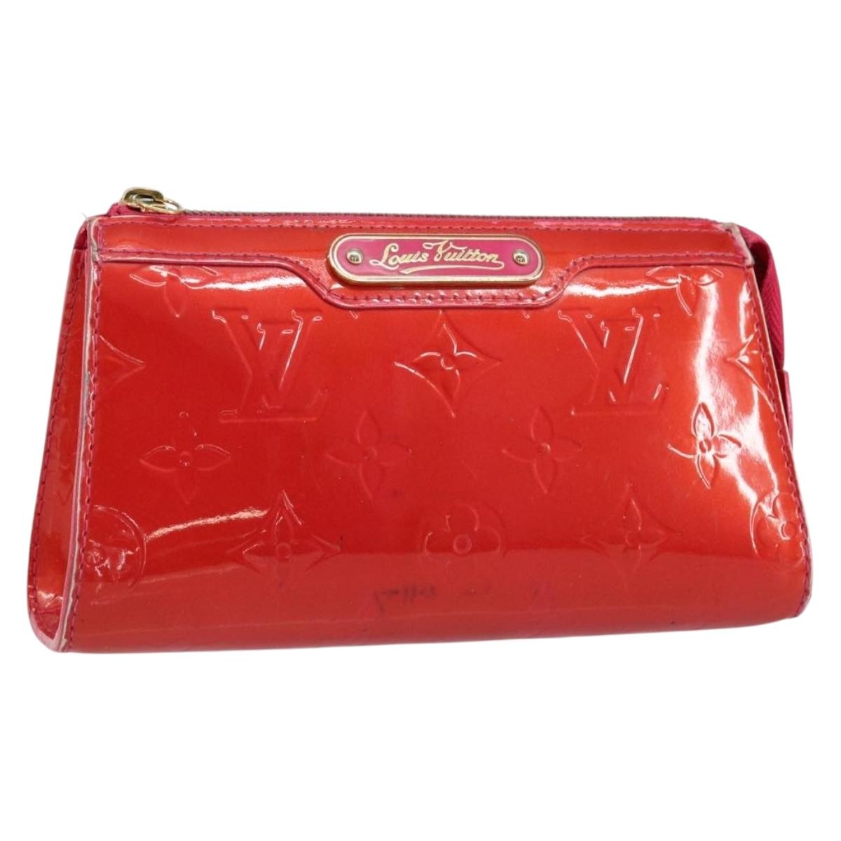 LOUIS VUITTON Vernis Trousse Cosmetic Pouch Pink Rose Pop M93647 LV Auth BA8375