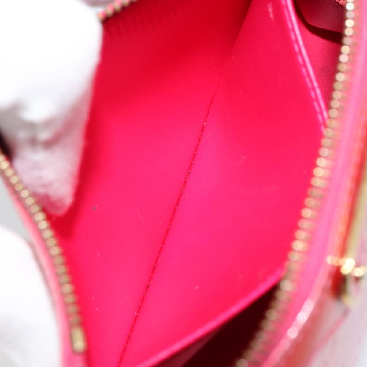 LOUIS VUITTON Vernis Trousse Cosmetic Pouch Pink Rose Pop M93647 LV Auth BA8375