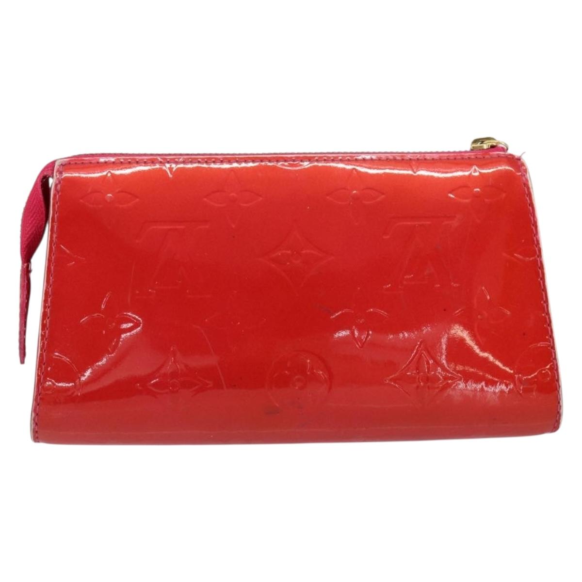 LOUIS VUITTON Vernis Trousse Cosmetic Pouch Pink Rose Pop M93647 LV Auth BA8375