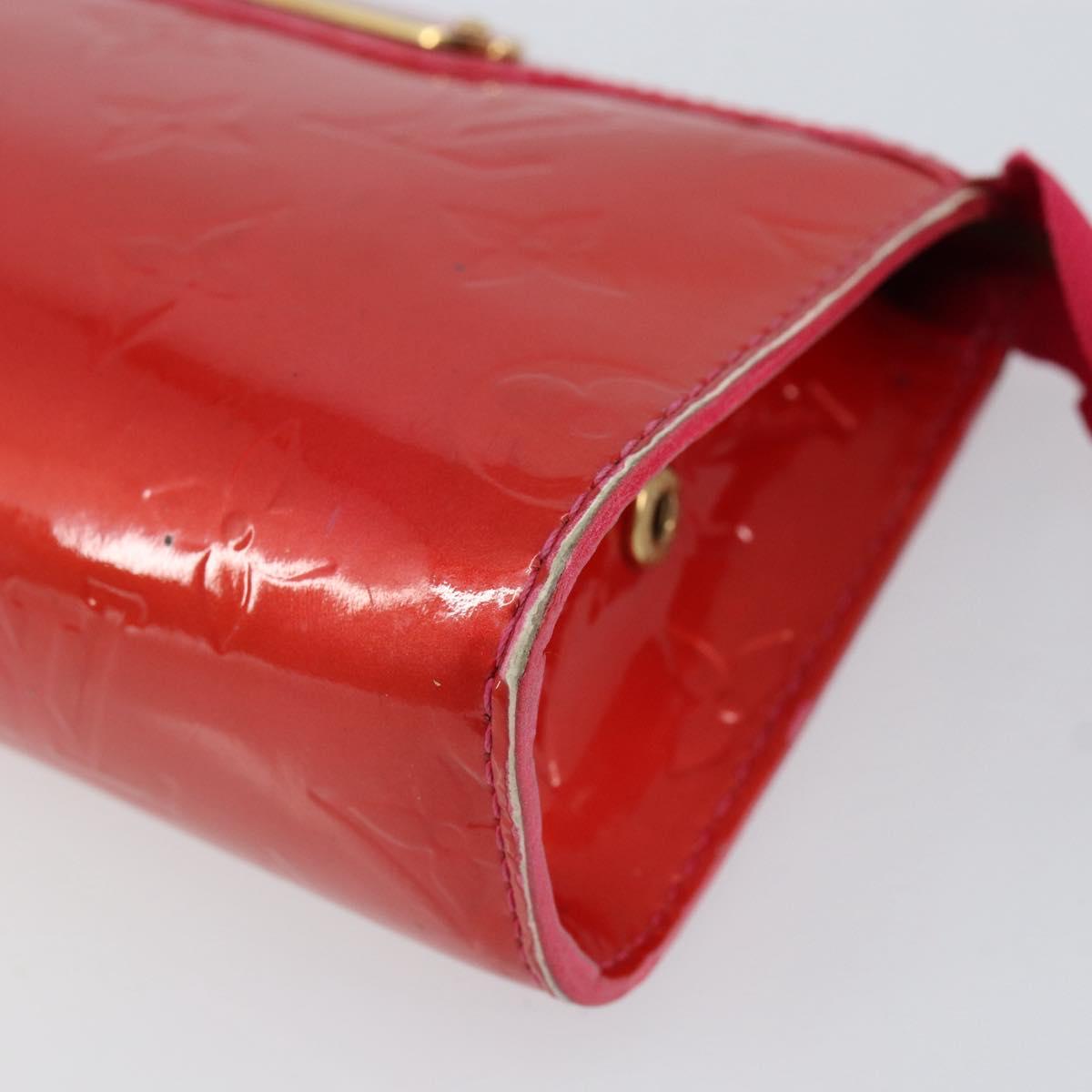 LOUIS VUITTON Vernis Trousse Cosmetic Pouch Pink Rose Pop M93647 LV Auth BA8375