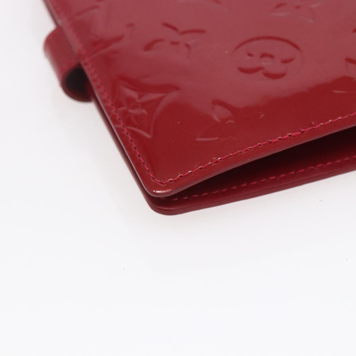 LOUIS VUITTON Vernis Agenda PM Day Planner Cover Rouge R21003 LV Auth BA8376