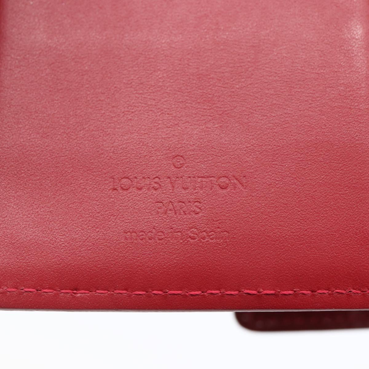 LOUIS VUITTON Vernis Agenda PM Day Planner Cover Rouge R21003 LV Auth BA8376