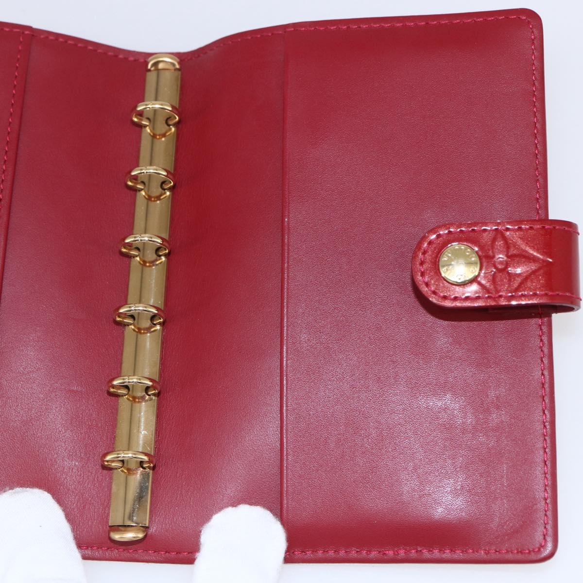 LOUIS VUITTON Vernis Agenda PM Day Planner Cover Rouge R21003 LV Auth BA8376