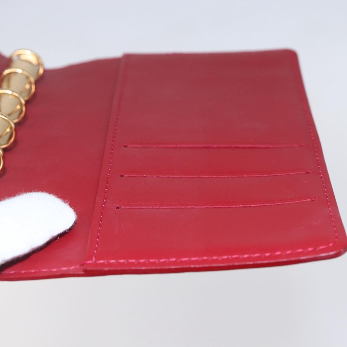 LOUIS VUITTON Vernis Agenda PM Day Planner Cover Rouge R21003 LV Auth BA8376