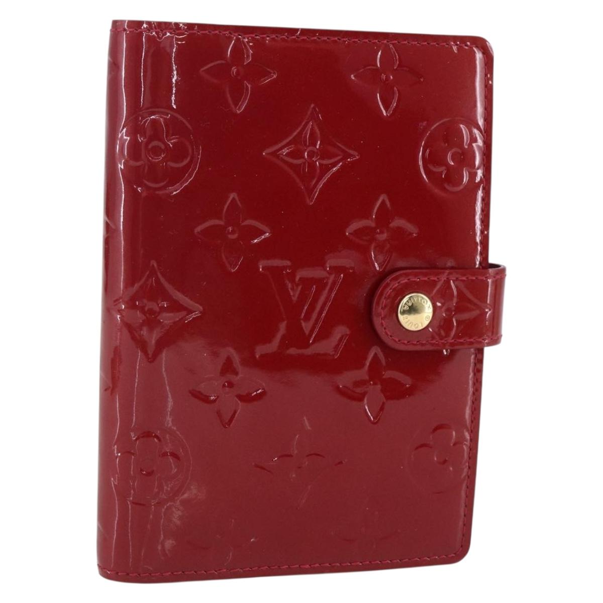 LOUIS VUITTON Vernis Agenda PM Day Planner Cover Rouge R21003 LV Auth BA8376