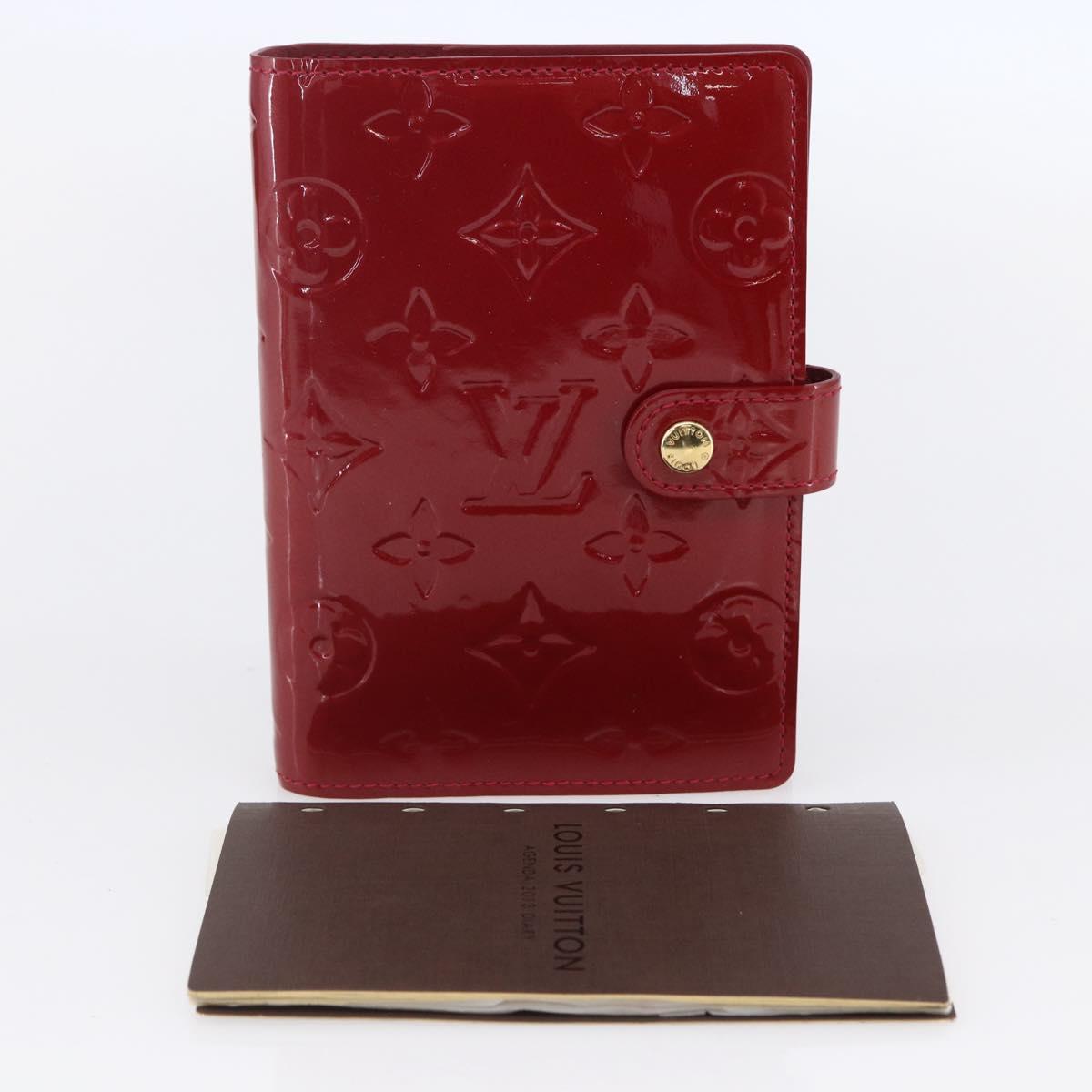 LOUIS VUITTON Vernis Agenda PM Day Planner Cover Rouge R21003 LV Auth BA8376