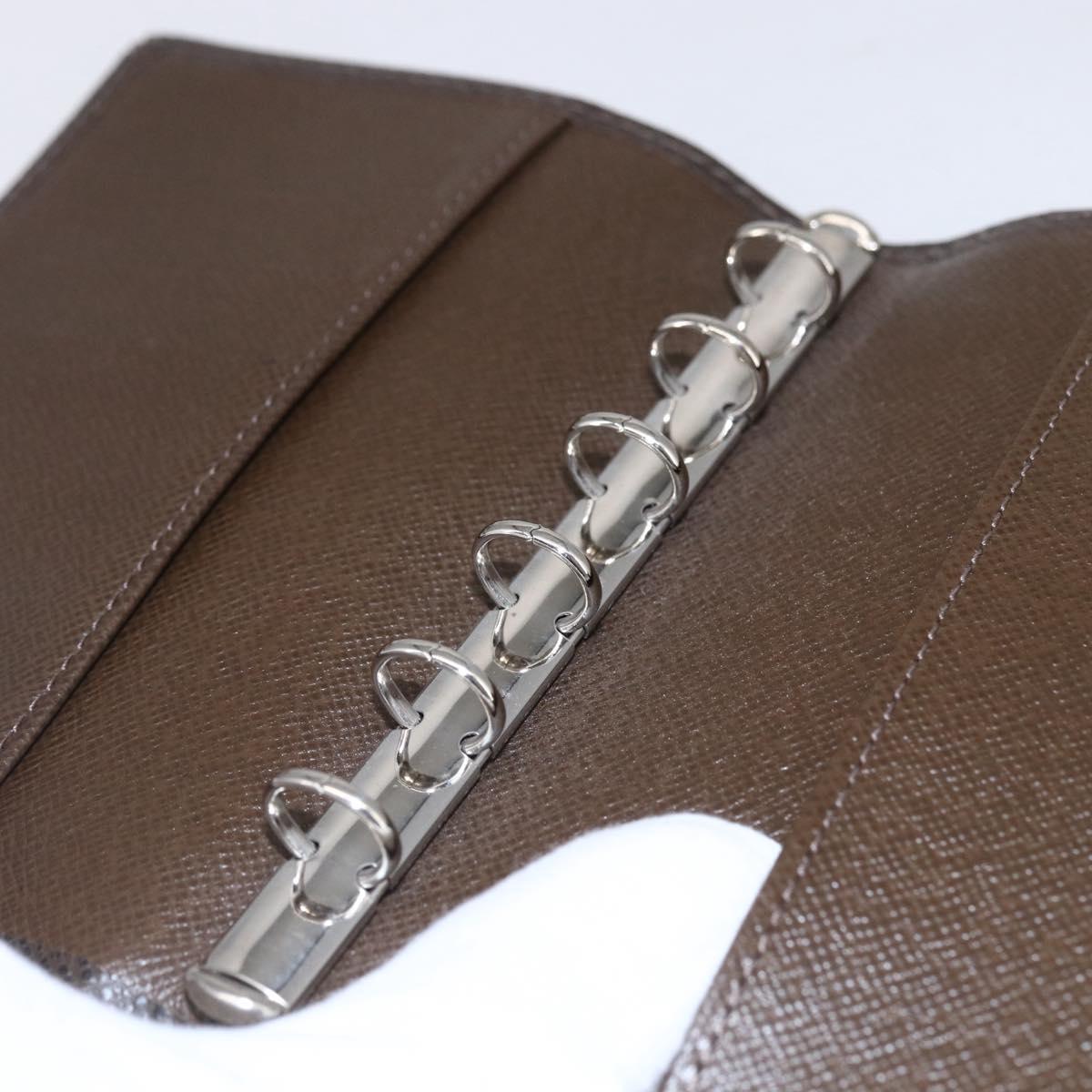 LOUIS VUITTON Taiga Agenda PM Day Planner Cover Grizzly R20434 LV Auth BA8378