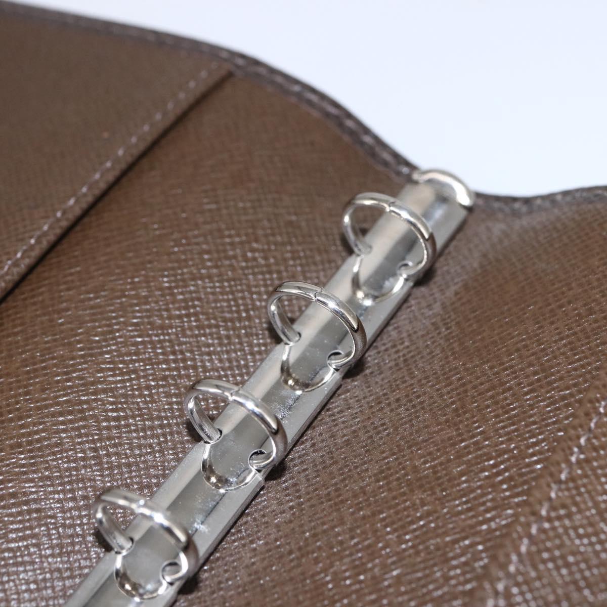 LOUIS VUITTON Taiga Agenda PM Day Planner Cover Grizzly R20434 LV Auth BA8378