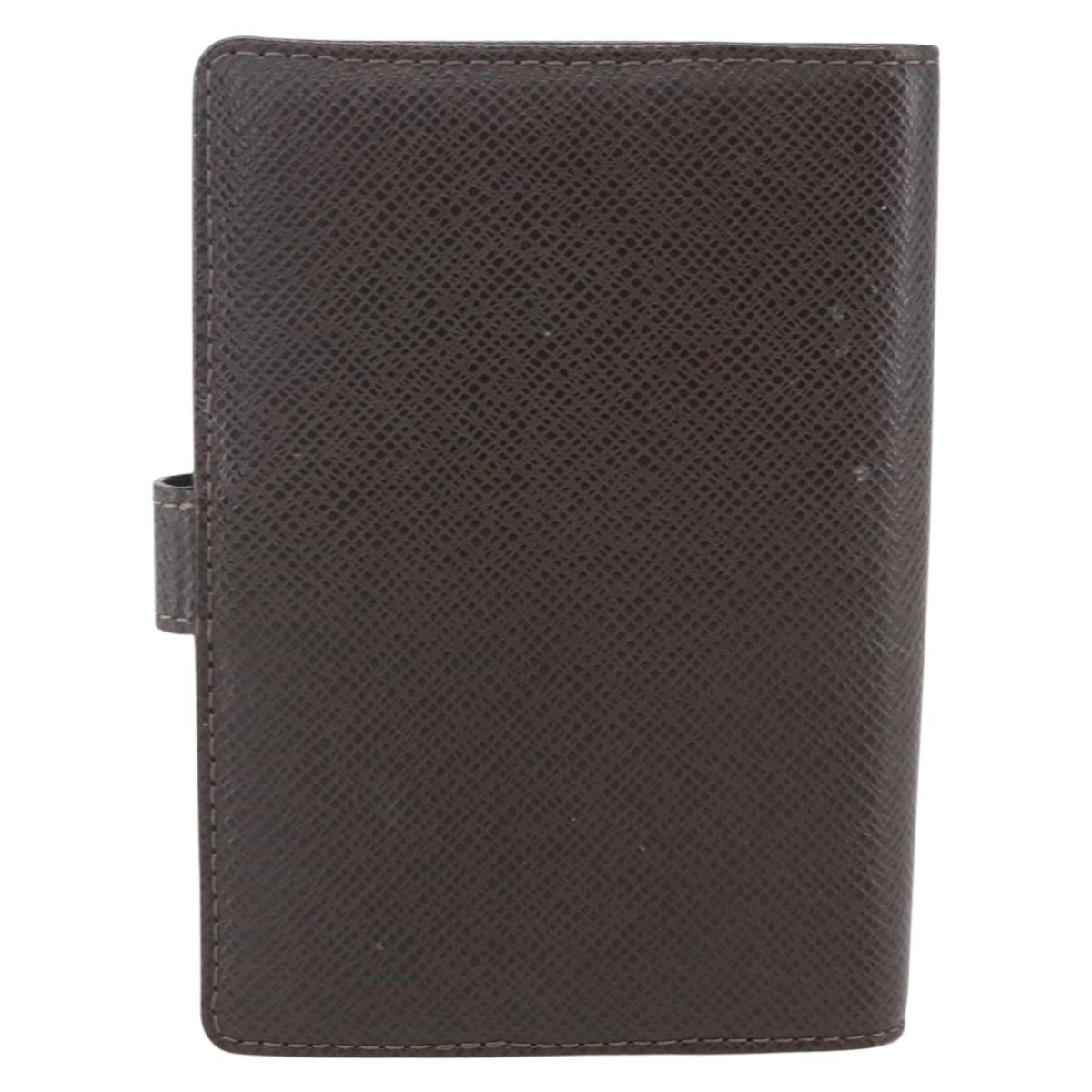 LOUIS VUITTON Taiga Agenda PM Day Planner Cover Grizzly R20434 LV Auth BA8378
