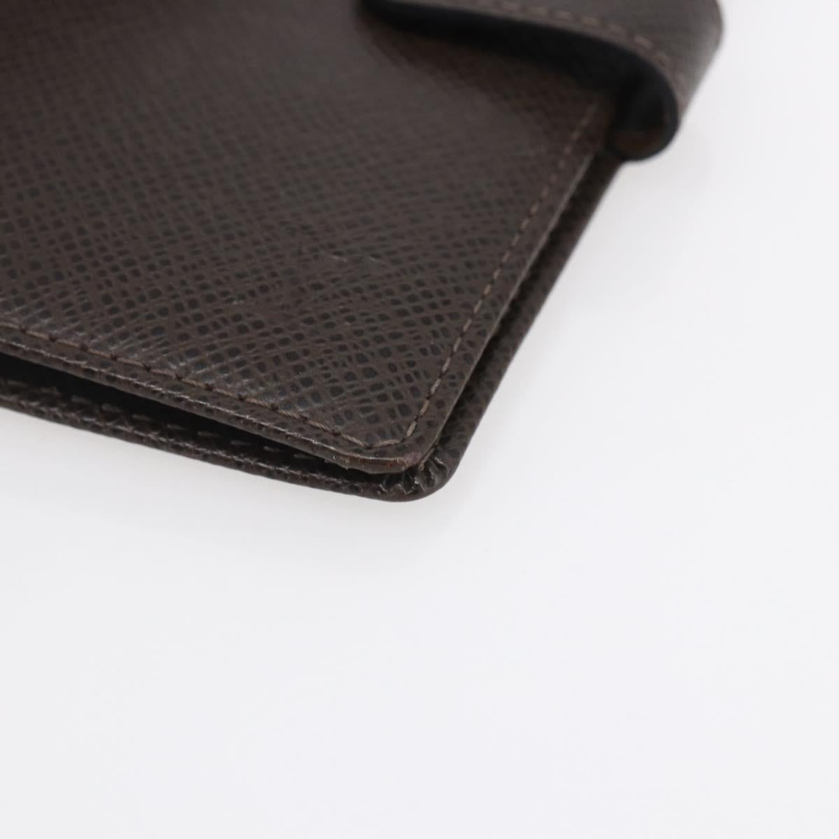 LOUIS VUITTON Taiga Agenda PM Day Planner Cover Grizzly R20434 LV Auth BA8378