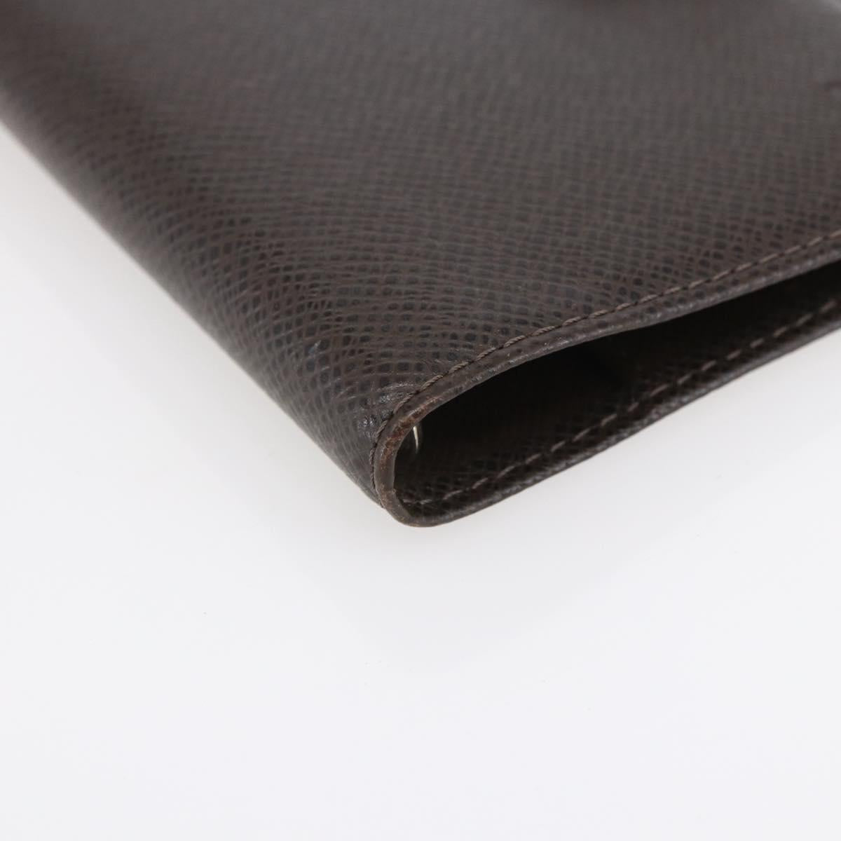 LOUIS VUITTON Taiga Agenda PM Day Planner Cover Grizzly R20434 LV Auth BA8378