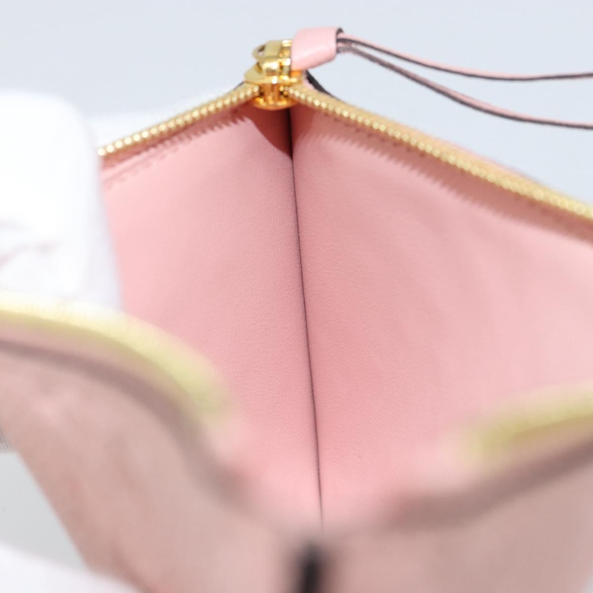 LOUIS VUITTON Monogram Empreinte Portefeuille Clemence Pouch Pink LV Auth BA8379