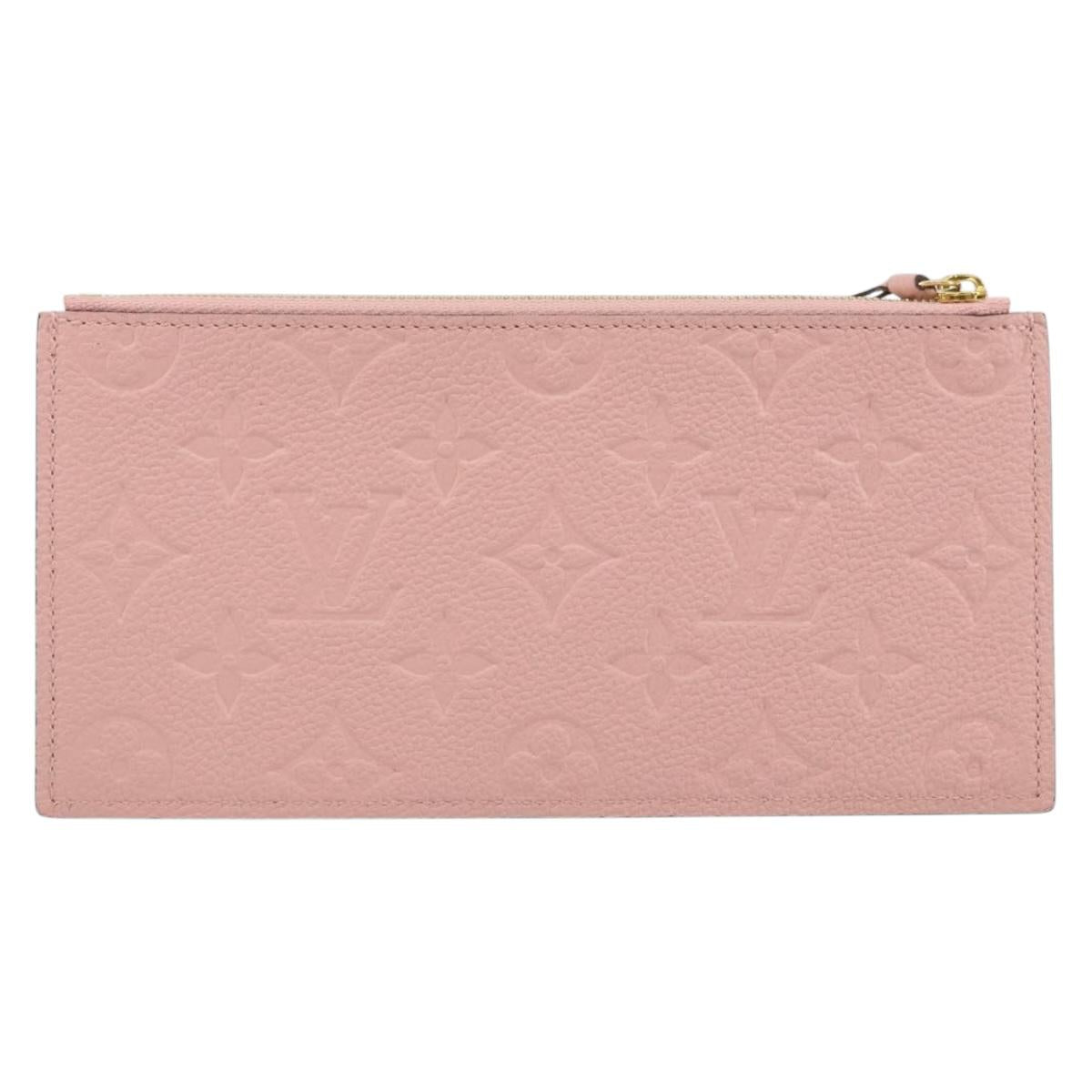 LOUIS VUITTON Monogram Empreinte Portefeuille Clemence Pouch Pink LV Auth BA8379