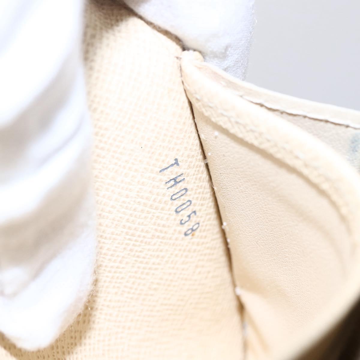 LOUIS VUITTON Damier Azur Portefeuille Sarah Long Wallet N61735 LV Auth BA8380