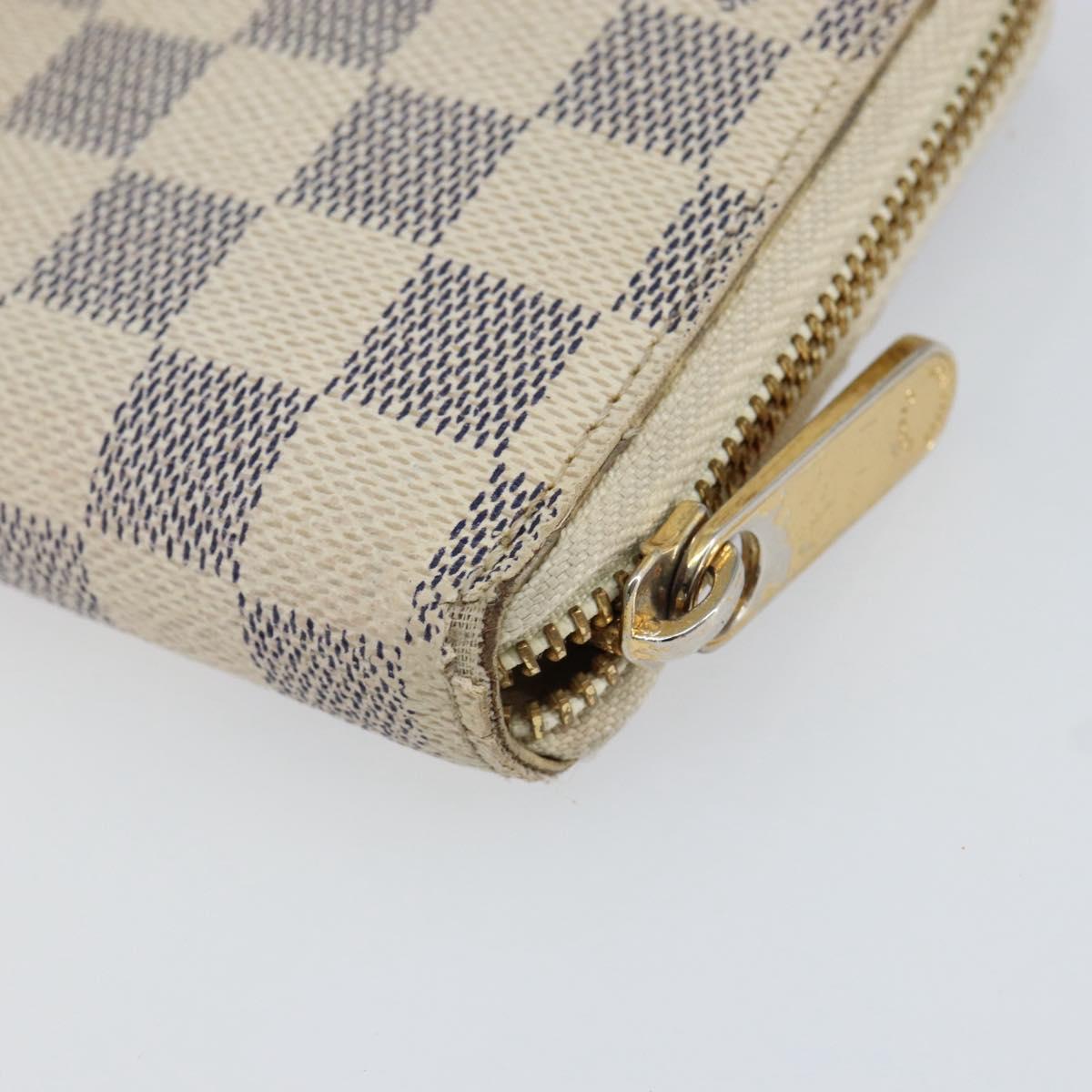 LOUIS VUITTON Damier Azur Zippy Wallet Long Wallet N60019 LV Auth BA8381