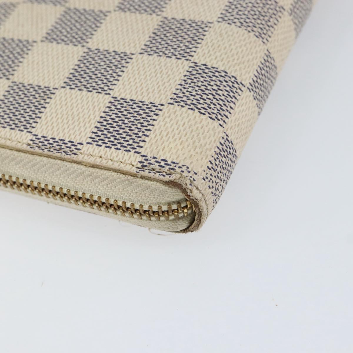 LOUIS VUITTON Damier Azur Zippy Wallet Long Wallet N60019 LV Auth BA8381