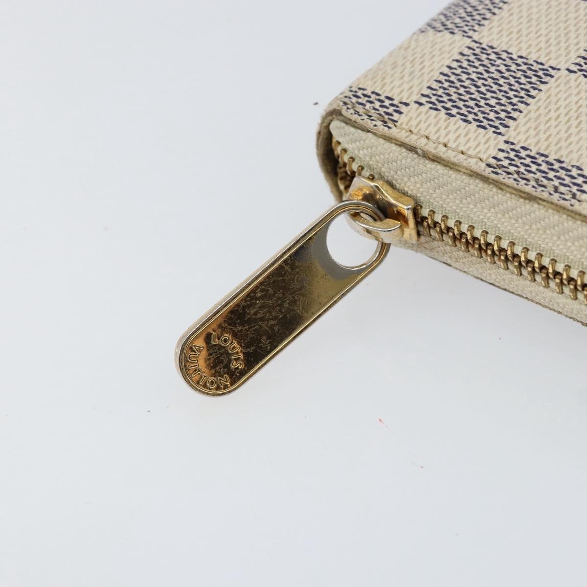 LOUIS VUITTON Damier Azur Zippy Wallet Long Wallet N60019 LV Auth BA8381