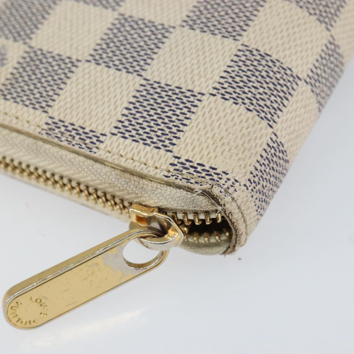 LOUIS VUITTON Damier Azur Zippy Wallet Long Wallet N60019 LV Auth BA8381